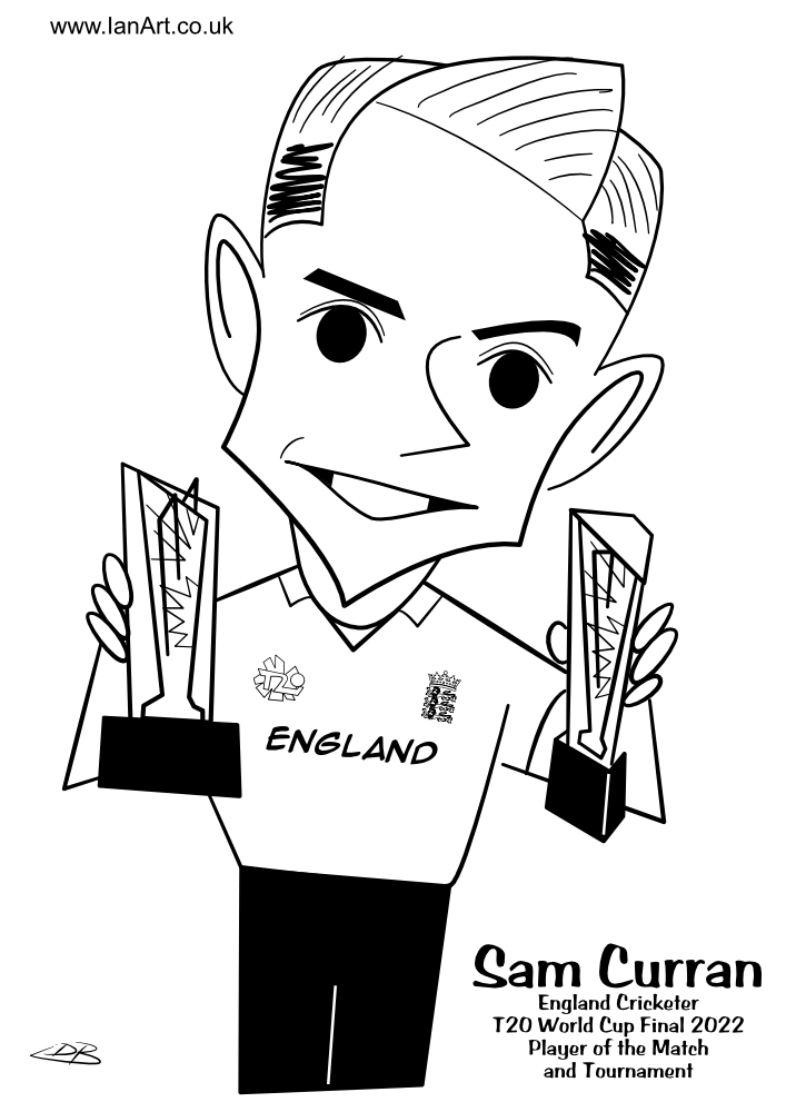 Sam-Curran-caricature-cartoon-T20-cricketer-england