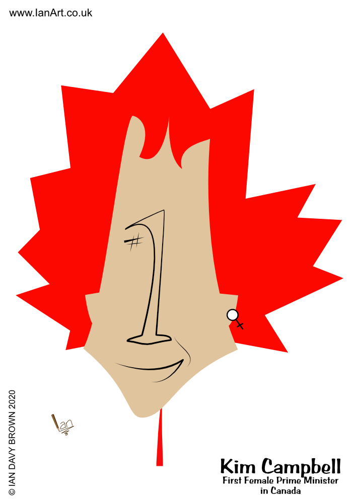 Kim-Campbell-First-Female-Prime-Minister-Canada-Symbolic-Caricature-Cartoon-by-Ian-Davy-Brown-IDB-IanArt