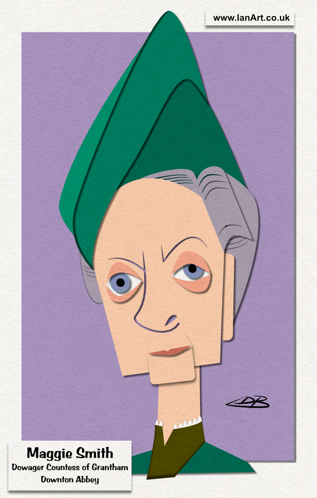 Maggie_Smith_Actress_downton_Abbey_caricature_paper_cut-out