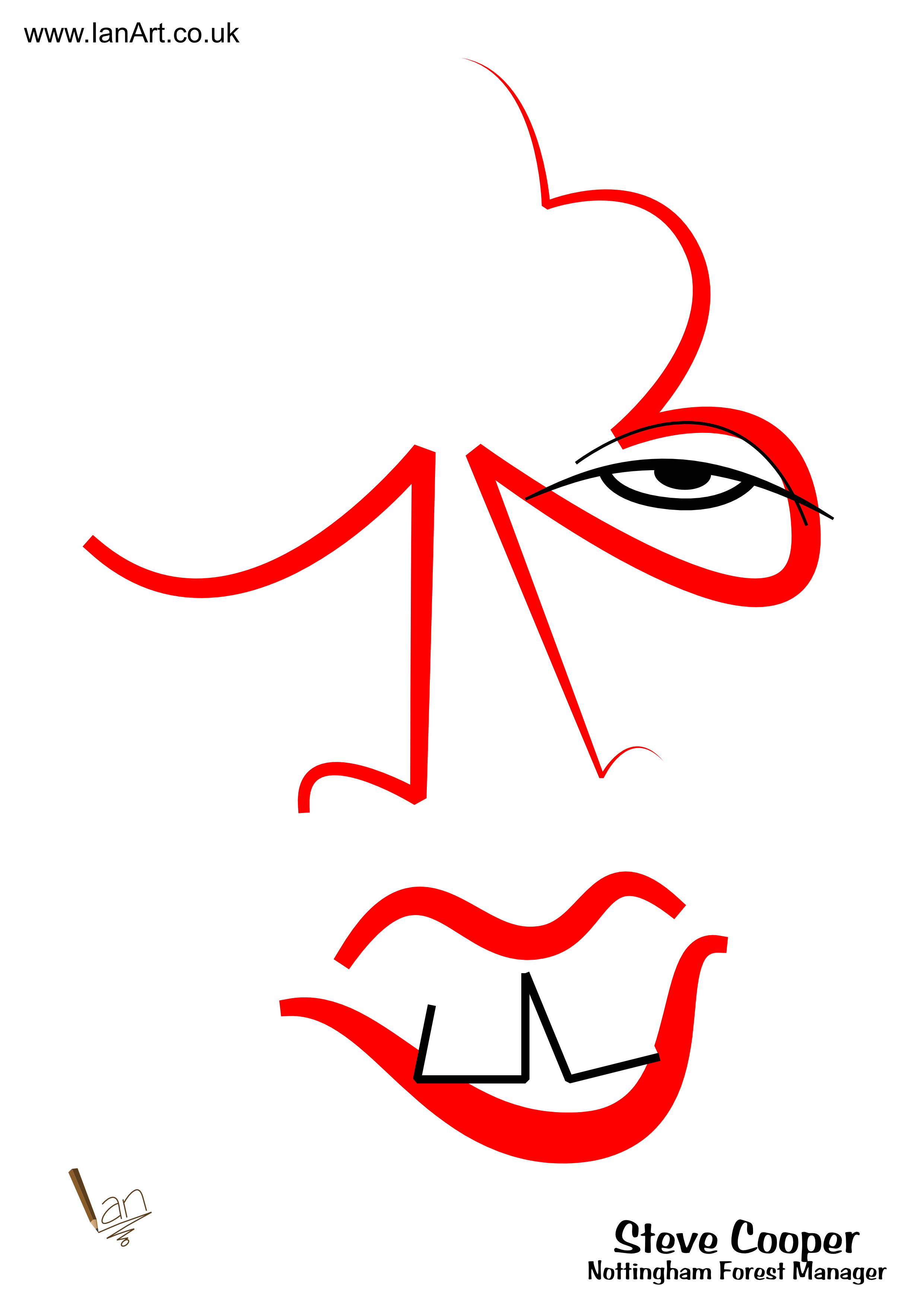 Steve-Cooper-Nottingham-Forest-Football-Club-Manager-premier-league-caricature-cartoon-by-Ian-Davy-Brown